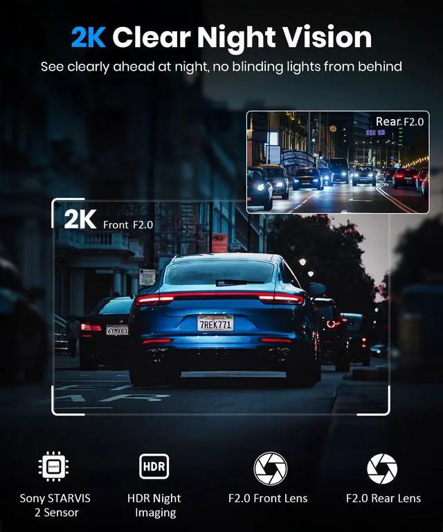 Alt view image 5 of 7 - AUTO-VOX OEM Rear View Mirror Camera with CarPlay & Android Auto: 9.36" Smart Touch Screen, Dual 2K Mirror Dash Cam, Voice Control, Auto Brightness, Clear Night Vision for Car, SUV, Truck