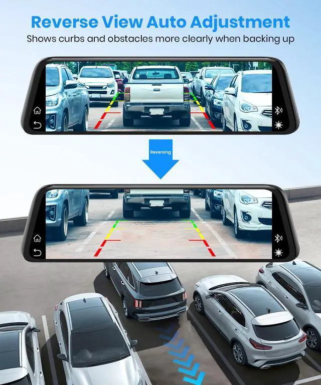 Alt view image 7 of 7 - AUTO-VOX OEM Rear View Mirror Camera with CarPlay & Android Auto: 9.36" Smart Touch Screen, Dual 2K Mirror Dash Cam, Voice Control, Auto Brightness, Clear Night Vision for Car, SUV, Truck