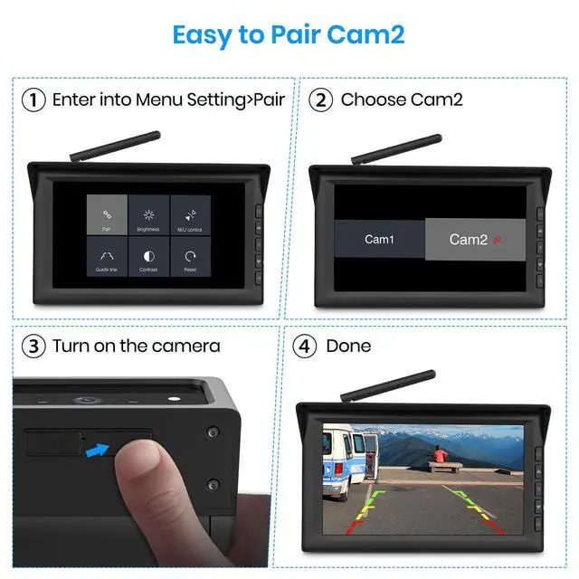 Alt view image 3 of 7 - AUTO-VOX Magnetic Wireless Backup Camera, 1080P HD Trucks Camera with IR Night Vision, IP69K Waterproof, Compatible with Solar 4B/S46/S46PRO Monitor, Single Camera for RV, Truck & Trailer(Single Cam)
