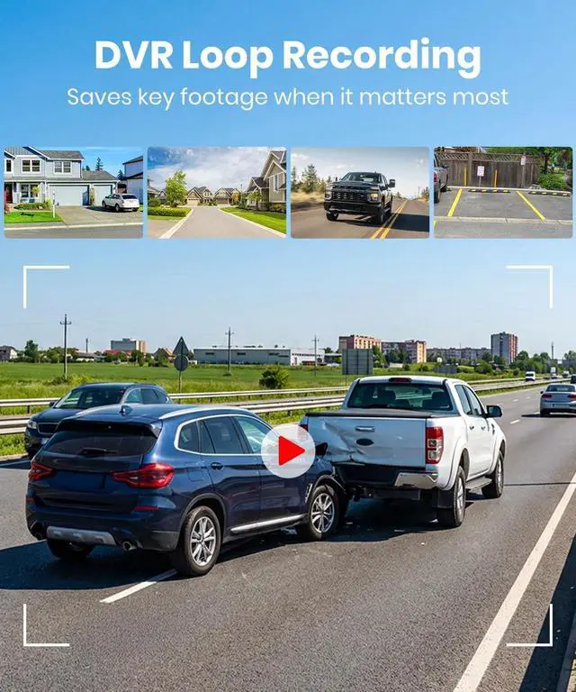 Alt view image 7 of 7 - AUTO-VOX 2 Solar Wireless Backup Camera: 6 16:9 HD Monitor with Dual Antenna Strong Signal, Split Screen View for Balanced Dual Views, DVR Recording Back Up Camera for Car, SUV, Truck, Trailer
