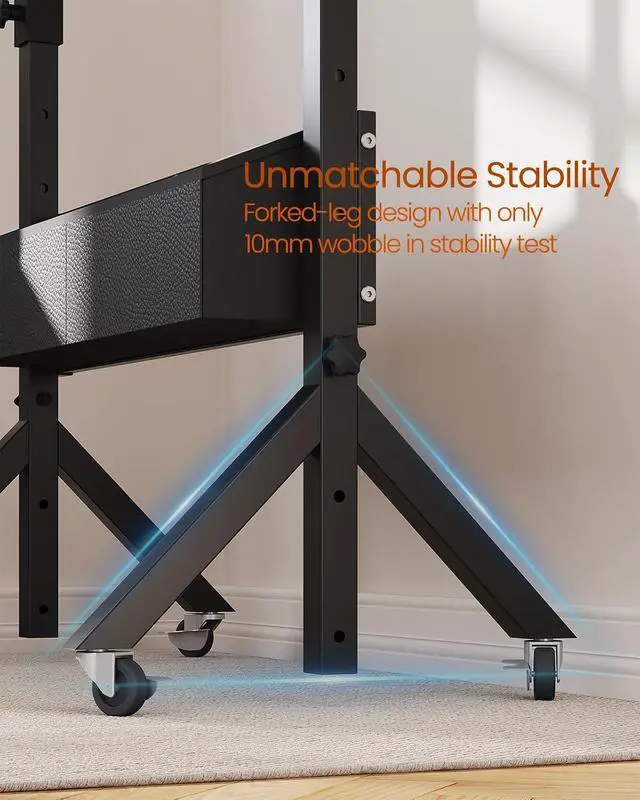 Alt view image 5 of 7 - ErGear Mobile Standing Desk with Wheels, Adjustable Height 28.3 to 46.1, Rolling Laptop Cart with Cup Holder, Storage Basket, Computer & Pen Slot, Home Office Stand Up Desk, Walnut (31.5 x 15.75)