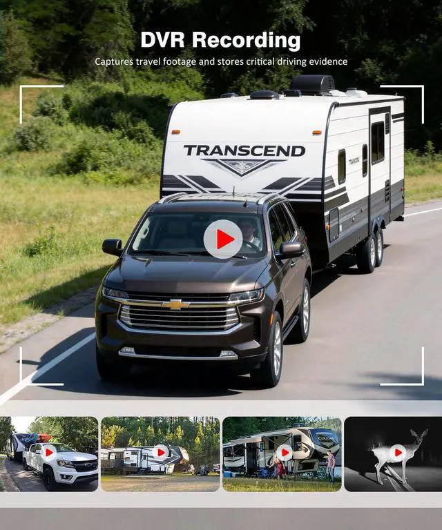 Alt view image 7 of 7 - AUTO-VOX Wireless RV Backup Camera System: Rear & Side Cameras with 7.2" HD Monitor and Flexible Bent Mount, Triple Split View, DVR Recording Back up Camera for RV,Travel Trailer,Motorhome,Camper