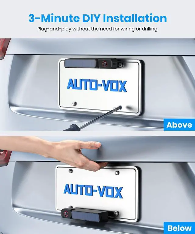 Alt view image 4 of 7 - AUTO·VOX 5" Solar Wireless Backup Camera with Suction Cup Mount, 1080P HD Monitor, Adjustable Windshield Mount, 3 Minute Install, IP69K Waterproof for Car Truck SUV Trailer