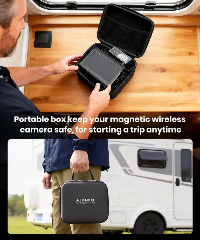 Alt view image 6 of 7 - AUTO-VOX S4B Dual Wireless Backup Camera Bundle: Includes 4PIN USB Cable & Flexible Adjust Monitor Mount, Split-Screen Display, Quick Install, IP69K Waterproof, Perfect for Truck, Trailer, Car