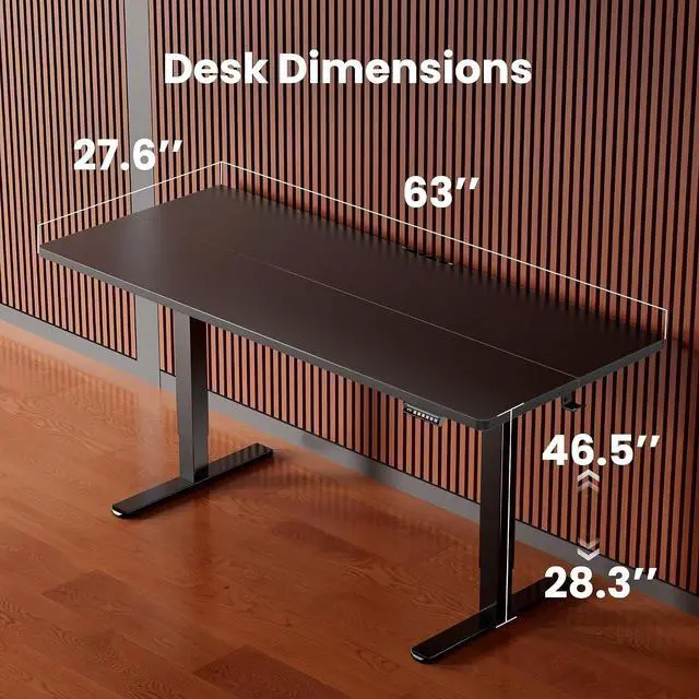 Alt view image 3 of 7 - ErGear Height Adjustable Electric Executive Standing Desk with File Cabinet, 63 x 28 Inches Sit Stand up Desk, 4 Memory Computer Home Office Desk with 2 Hooks, Black, 2 Packages