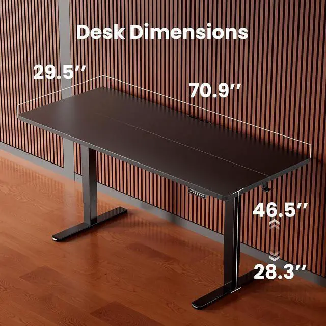 Alt view image 3 of 7 - ErGear Height Adjustable Electric Executive Standing Desk with Dual File Cabinet, 71 x 30 Inches Sit Stand up Desk, 4 Memory Computer Home Office Desk with 2 Hooks, Black, 3 Packages
