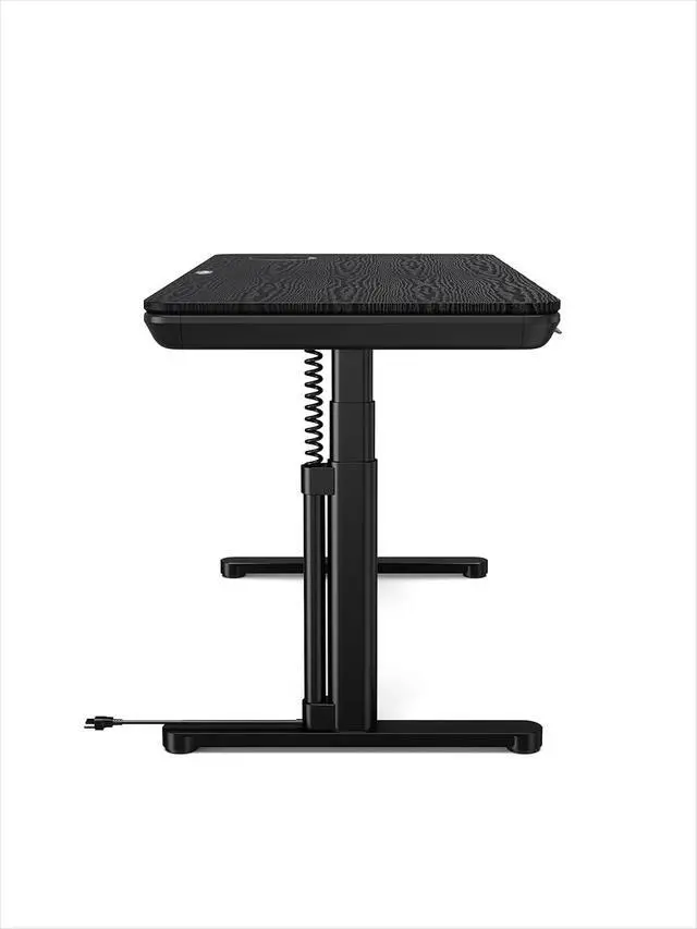 Alt view image 7 of 7 - ErgoAV Smart Executive Electric Standing Desk, Wireless Charging, with Storage Drawer, Hidden Power Strip, Black