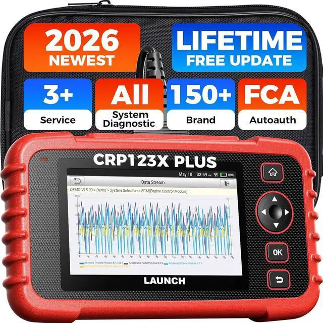 Main image of Launch CRP 123X Plus 2026 OBD2 Scanner Diagnostic Tool, All System Car Scan Tool Lifetime F.Ree Update, Oil Reset, SAS Calibration, Throttle Adaptation, Auto VIN, Battery Test, Upgraded of CRP123X