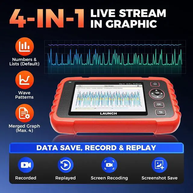 Alt view image 5 of 7 - Launch CRP 123X Plus 2026 OBD2 Scanner Diagnostic Tool, All System Car Scan Tool Lifetime F.Ree Update, Oil Reset, SAS Calibration, Throttle Adaptation, Auto VIN, Battery Test, Upgraded of CRP123X