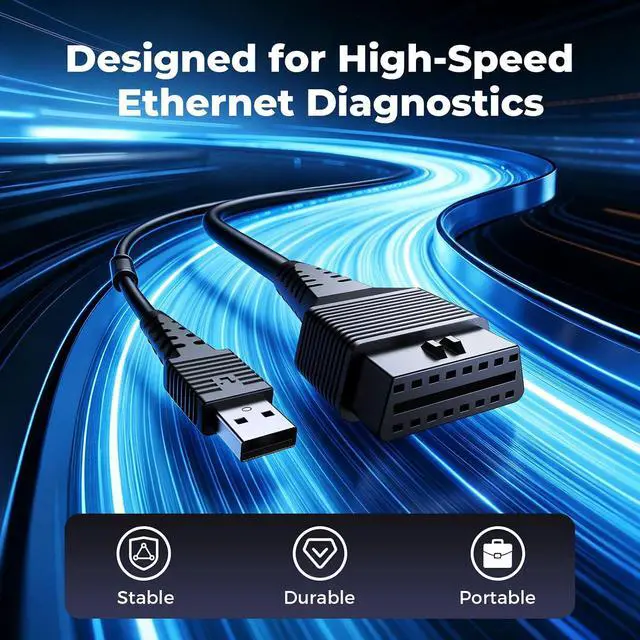 Alt view image 3 of 5 - LAUNCH X431 DoIP Adapter Connector Cable, USB and 16 PIN Male to Female Cable, Doip Adpator for X431 Launch Scanner Compatible with PROS V 5.0, PRO3 V+, CRP919XBT, PRO3 APEX, PRO Dyno