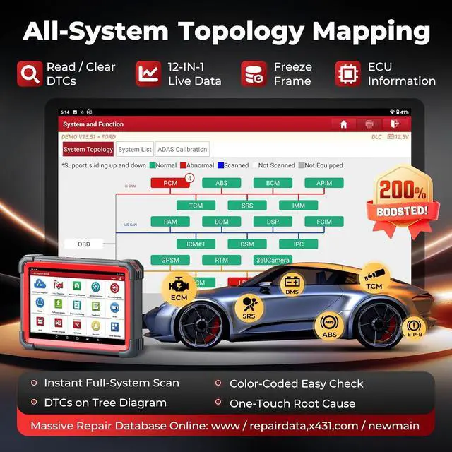 Alt view image 6 of 7 - LAUNCH X431 PRO5 OBD2 Scanner with X431 i-TPMS Tire Pressure Detector Tool