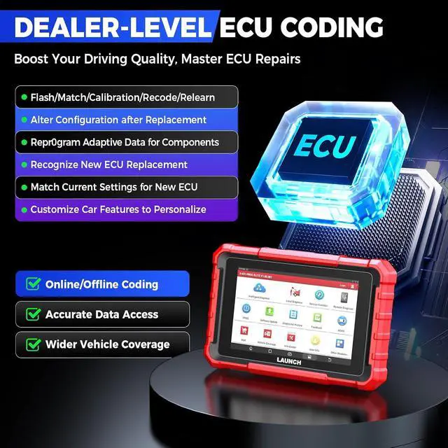 Alt view image 2 of 7 - Launch X431 PROS Elite (2026 New Model) Bidirectional ECU Coding Active Tests Scan Tool, 38+ Resets Full System Obd2 Scanner Diagnostic Tool, CAN FD DoIP FCA SGW, V.A.G Guided, 2-Year Update