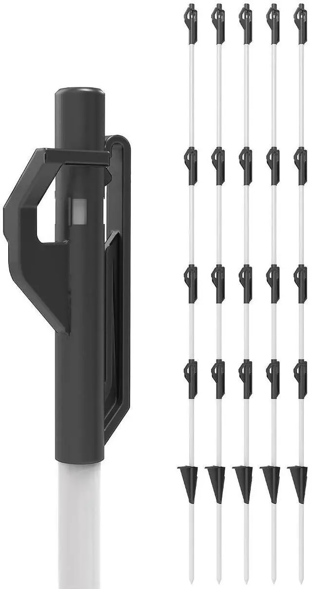 Main image of Gallagher 3/8" x 48" Fiberglass Step-in Electric Fence Posts 50 Pack | Holds Wire Polywire Polytape | Weatherproof & Lightweight | Portable Fence Posts for Livestock Gardens & Rotational Grazing