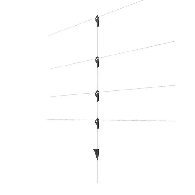 Alt view image 2 of 7 - Gallagher 3/8" x 48" Fiberglass Step-in Electric Fence Posts 50 Pack | Holds Wire Polywire Polytape | Weatherproof & Lightweight | Portable Fence Posts for Livestock Gardens & Rotational Grazing