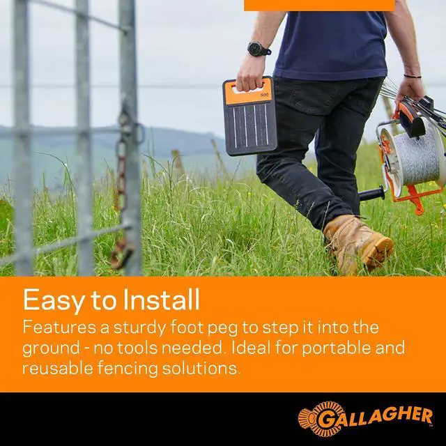 Alt view image 5 of 7 - Gallagher 3/8" x 48" Fiberglass Step-in Electric Fence Posts 50 Pack | Holds Wire Polywire Polytape | Weatherproof & Lightweight | Portable Fence Posts for Livestock Gardens & Rotational Grazing