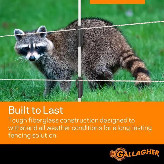 Alt view image 6 of 7 - Gallagher 3/8" x 48" Fiberglass Step-in Electric Fence Posts 50 Pack | Holds Wire Polywire Polytape | Weatherproof & Lightweight | Portable Fence Posts for Livestock Gardens & Rotational Grazing