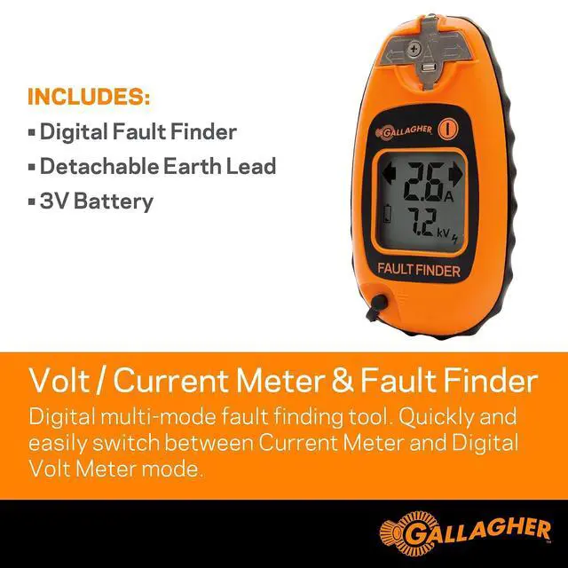Alt view image 2 of 6 - Gallagher Smartfix Fence Volt & Current Meter | Fault Finder for Electric Fencing | Digital Display with Directional Arrows | Measures Voltage, Amperage & Short Location | Saves Time on Repairs