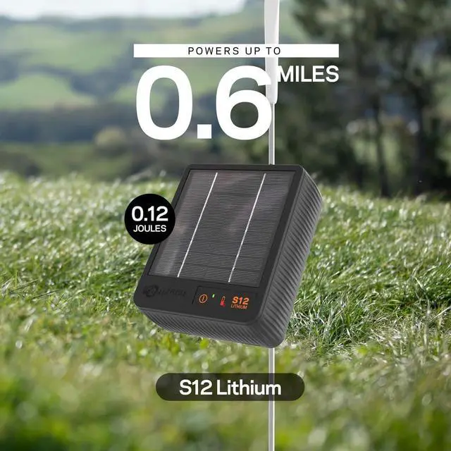 Alt view image 5 of 7 - Gallagher S12 Lithium Solar Energizer with 1312' Poly Wire Electric Fence Kit and Digital Fence Tester for Building, Charging, and Testing Electric Fences