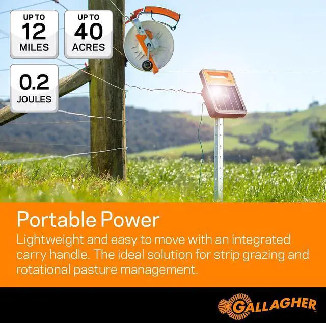 Alt view image 3 of 6 - Gallagher S20 Solar Electric Fence Charger | Powers Up to 2 Miles of Typical Fence | Lithium Battery Technology | 0.2 Joule Solar Energizer for Poultry, Livestock, Gardens, and Pets