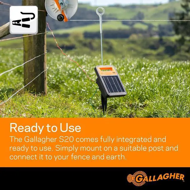 Alt view image 4 of 6 - Gallagher S20 Solar Electric Fence Charger | Powers Up to 2 Miles of Typical Fence | Lithium Battery Technology | 0.2 Joule Solar Energizer for Poultry, Livestock, Gardens, and Pets