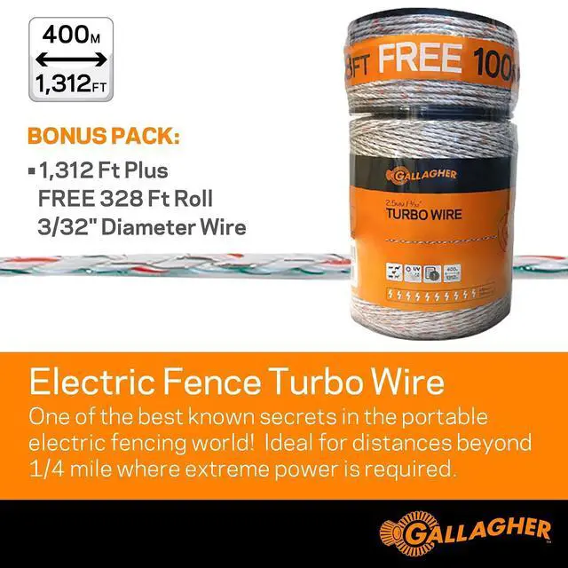 Alt view image 3 of 7 - Gallagher S12 Solar Energizer and 3/32" Diameter x 1312' Turbo Wire with 9 Mixed Metal Strands for 40x More Conductivity and Extreme Power | Kit for Livestock, Gardens, Orchards, Pets, and More