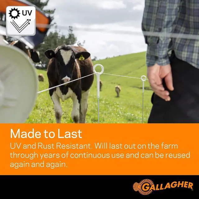 Alt view image 5 of 6 - Gallagher Electric Fence Turbo Braid |Bonus Pack -1312 Ft Plus Free 328 Foot Roll |9 Mixed Metal Braided Strands for Reliable High Conductivity and Rust Resistance | 7/64" Highly Visible Striped Braid