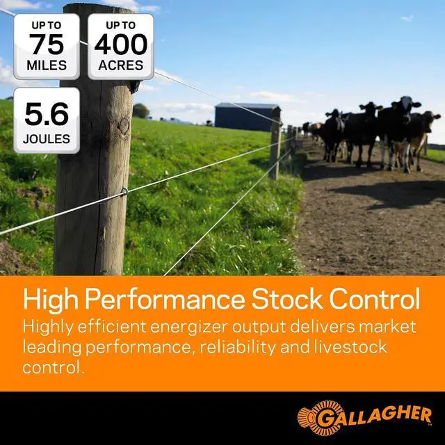 Alt view image 3 of 6 - Gallagher M560 Electric Fence Charger | Powers Up to 75 Miles / 400 Acres of Clean Fence - 5.6 Joules, 110 Volt Energizer, Added Power Reserve - Unbeatable Reliability, Easy Installation
