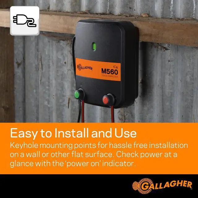 Alt view image 4 of 6 - Gallagher M560 Electric Fence Charger | Powers Up to 75 Miles / 400 Acres of Clean Fence - 5.6 Joules, 110 Volt Energizer, Added Power Reserve - Unbeatable Reliability, Easy Installation