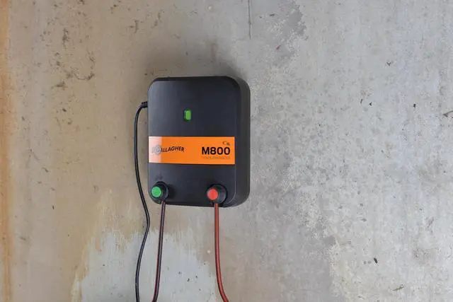 Alt view image 2 of 4 - Gallagher M800 Electric Fence Charger | Powers Up to 90 Miles / 520 Acres of Clean Fence | 8.0 Joule 110v Fence Energizer for Livestock, Pastures, and Wildlife Exclusion