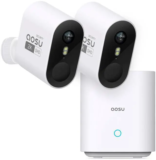 Main image of aosu Security Cameras Wireless Outdoor Home System, True 2K HD Night Vision, No Subscription Required, Long Battery Life, 166° Wide View, Spotlight & Siren Alarm, Motion Alert, Support 2.4 & 5GHz WiFi