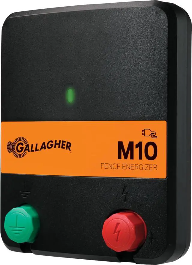 Main image of Gallagher M10 Electric Fence Charger | Powers Up to a 1/2 Mile of Typical Fence | 0.1 Joules, 110 Volt Energizer | Unbeatable Reliability | Tough Outer Casing Mounting