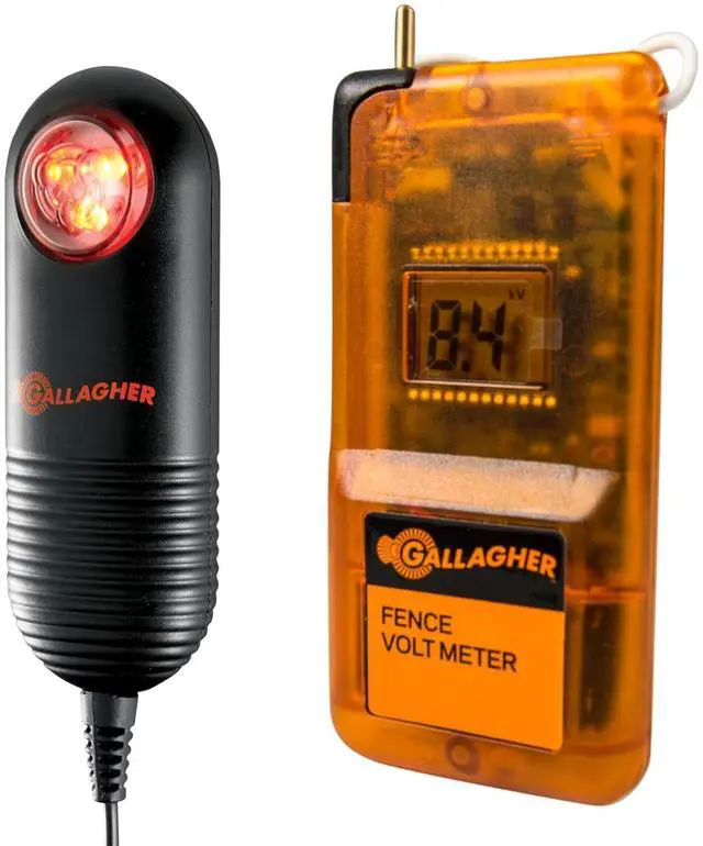 Main image of Gallagher Fence Tester + Live Fence Indicator Bundle | Includes Digital Volt Reader & Flashing Fence Monitor | Check Voltage On Demand & Monitor Fence Status at a Glance | Fast Troubleshooting Kit