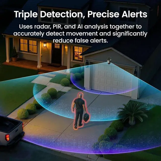 Alt view image 5 of 7 - aosu T2 Ultra 4K Solar Outdoor Wireless Security Camera + 2k Wireless Doorbell Camera with Chime No Subscription Fees