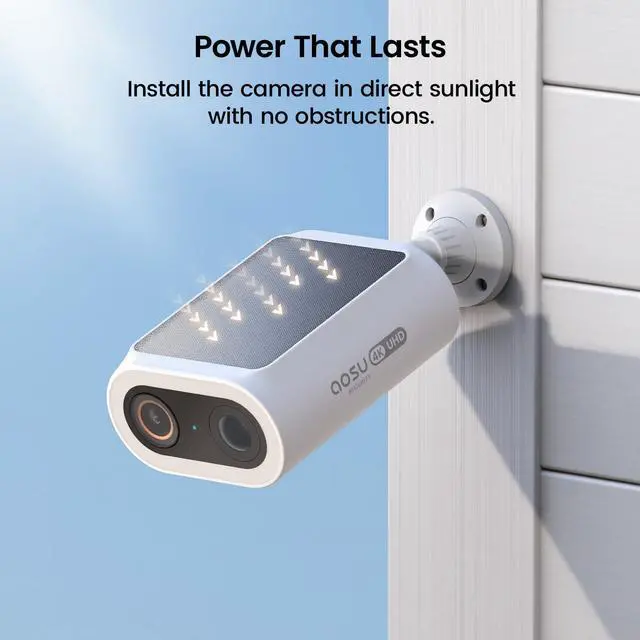 Alt view image 3 of 7 - aosu Solar Security Cameras Wireless Outdoor, 2Mins DIY Installation 2K Color Night Vision Cameras for Home Security, Compatible aosuBase Only