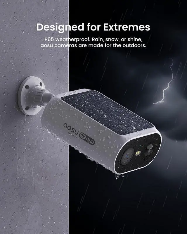 Alt view image 5 of 7 - aosu Solar Security Cameras Wireless Outdoor, 2Mins DIY Installation 2K Color Night Vision Cameras for Home Security, Compatible aosuBase Only