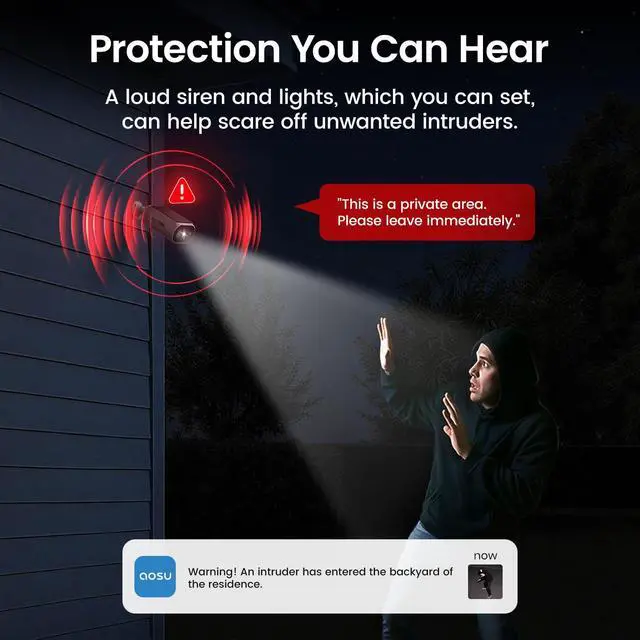 Alt view image 6 of 7 - aosu Solar Security Cameras Wireless Outdoor, 2Mins DIY Installation 2K Color Night Vision Cameras for Home Security, Compatible aosuBase Only