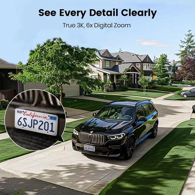 Alt view image 3 of 7 - aosu Floodlight Camera Wired, 3K UHD Security Camera Outdoor, 360° Coverage Surveillance, 24/7 Recording, Motion Detection, 2600-Lumen Motion-Activated Floodlight, Color Night Vision