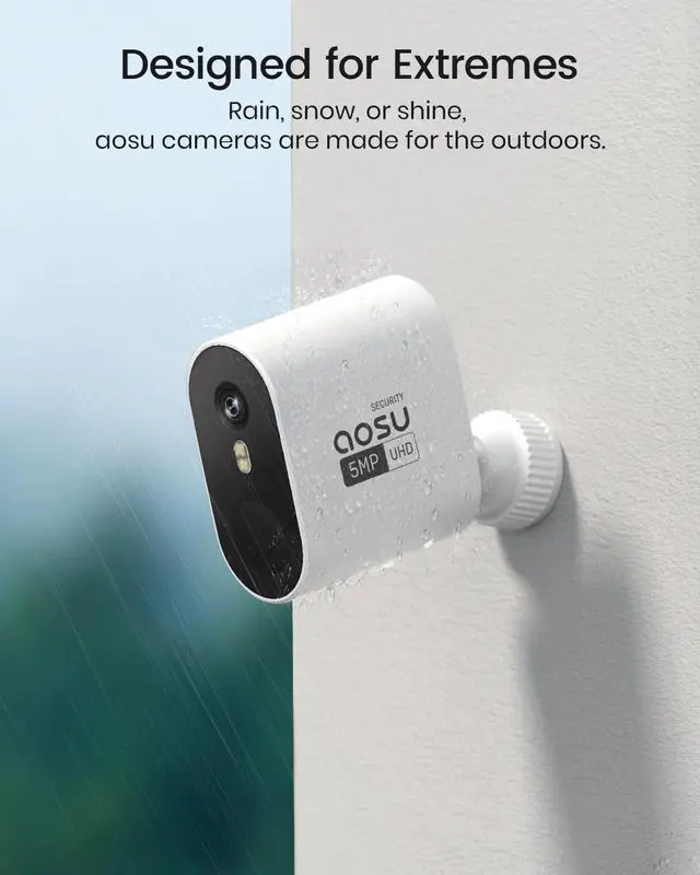 Alt view image 6 of 7 - aosu 3K/5MP Security Cameras Outdoor Wireless Home Surveillance System, Solar Powered, 166° Ultra-Wide-Angle, HD Color Night Vision, Spotlight & Siren Alarm, Motion Alert, Easy Setup, 4-Cam-Kit