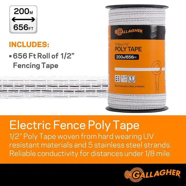 Alt view image 3 of 7 - Gallagher S20 Solar Electric Fence Charger with Polywire and Polytape | Complete Electric Fence Kit with High-Visibility Top Strand for Livestock, Gardens, and Predator Control