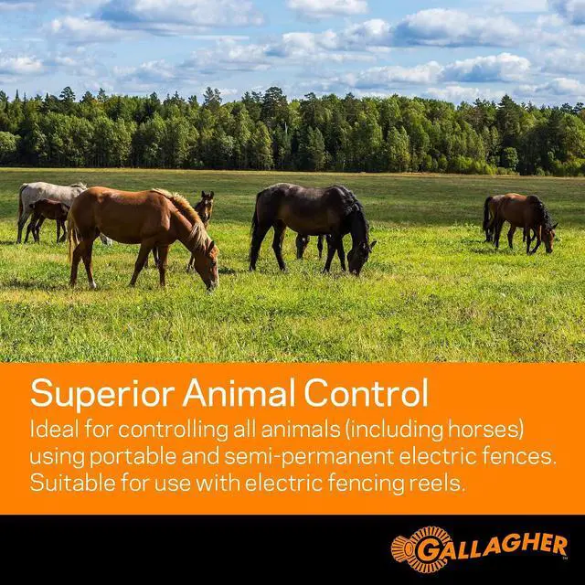 Alt view image 7 of 7 - Gallagher S20 Solar Electric Fence Charger with Polywire and Polytape | Complete Electric Fence Kit with High-Visibility Top Strand for Livestock, Gardens, and Predator Control