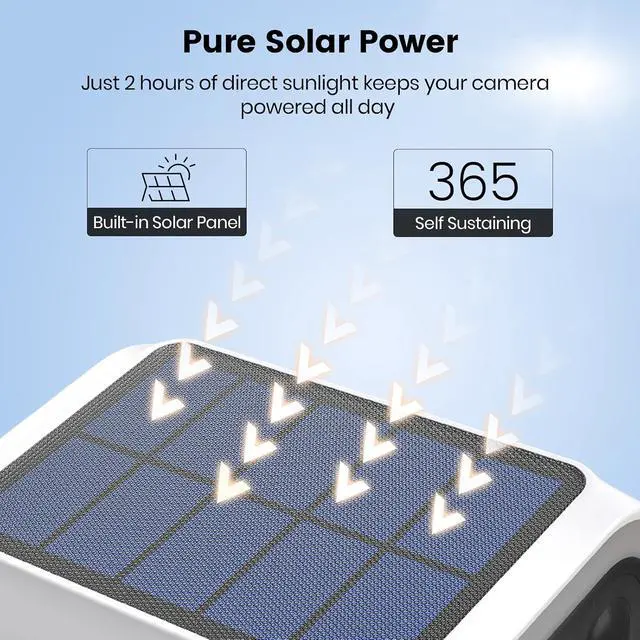 Alt view image 3 of 7 - aosu SolarCam P1 Max, 4K Solar Security Camera Wireless Outdoor, Integrated Solar Powered, AI Perimeter Detection for Home Security, Color Night Vision, Easy to Install, No Subscription Required