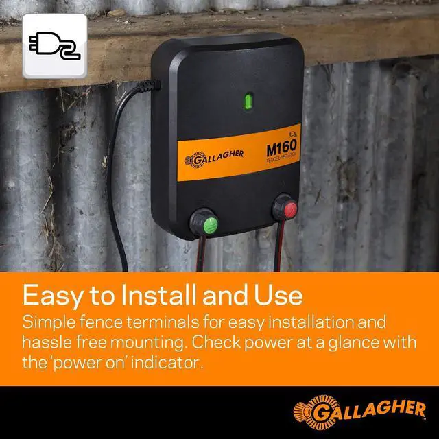 Alt view image 4 of 7 - Gallagher M160 Electric AC Fence Charger with Two Rolls of 656' x 3/16" Electric Turbo Equine Braid Horse Fencing Bundle
