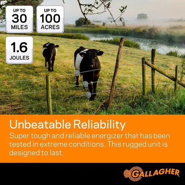 Alt view image 6 of 7 - Gallagher M160 Electric AC Fence Charger with Two Rolls of 656' x 3/16" Electric Turbo Equine Braid Horse Fencing Bundle