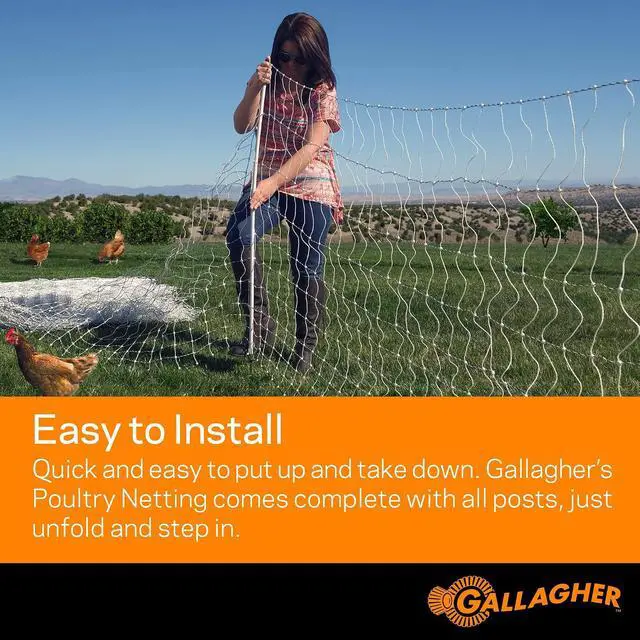 Alt view image 5 of 7 - Gallagher 48" x 164' Electric Poultry Netting | Chicken Fence Repels Predators, 9 Mixed Metal Strands for 48x More Conductivity and Consistent Voltage, Sturdy Wire Fencing Keeps Poultry Safe