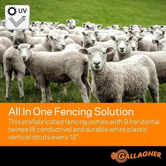 Alt view image 3 of 6 - Gallagher 35" x 164' Electric Net Fence for Goats, Sheep, Garden Protection & Predator Control | Heavy-Duty Braided Turbo Wire Livestock Netting | Portable, Reusable Fence for Homesteads & Ranches