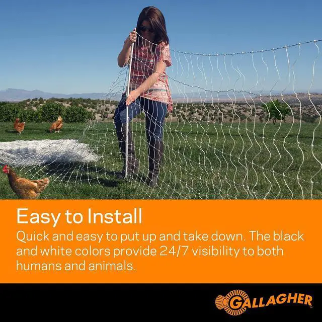 Alt view image 4 of 6 - Gallagher 35" x 164' Electric Net Fence for Goats, Sheep, Garden Protection & Predator Control | Heavy-Duty Braided Turbo Wire Livestock Netting | Portable, Reusable Fence for Homesteads & Ranches