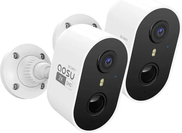 Main image of aosu 2K Security Camera Wireless Outdoor - 3MP Battery Powered Exterior Camera - 2-Pack Siren Alarm, Color Night Vision, 2-Way Audio, AI Detection, IP65 Waterproof, Cloud/SD Storage, Works with Alexa