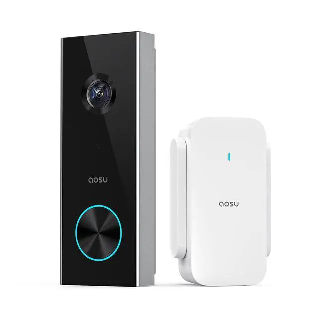Alt view image 3 of 7 - AOSU Solar Security Cameras Wireless Outdoor, 2 Cam Kit 5MP Doorbell Camera Wireless, No Subscription, No Monthly Fee.