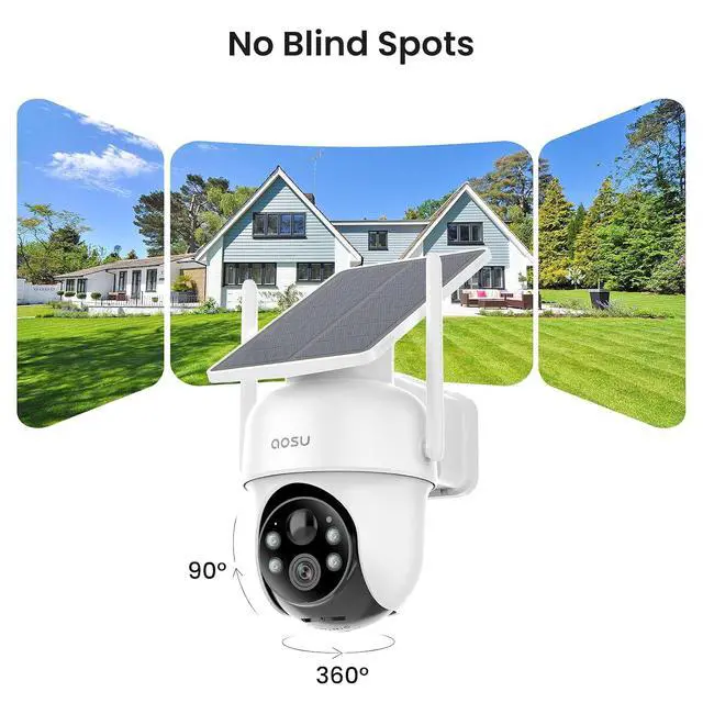 Alt view image 6 of 7 - AOSU Solar Security Cameras Wireless Outdoor,4 Cam Kit 2K Doorbell Camera Wireless, No Subscription, No Monthly Fee.