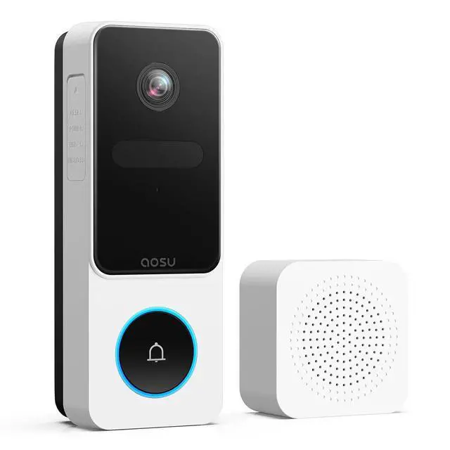 Alt view image 3 of 7 - AOSU Outdoor Security Bundle 6-Cam Wireless Solar Camera Kit with 360° Pan-Tilt + Smart Wireless Video Doorbell with Head-to-Toe View, Package Detection, No Subscription, Works with Alexa & Google A